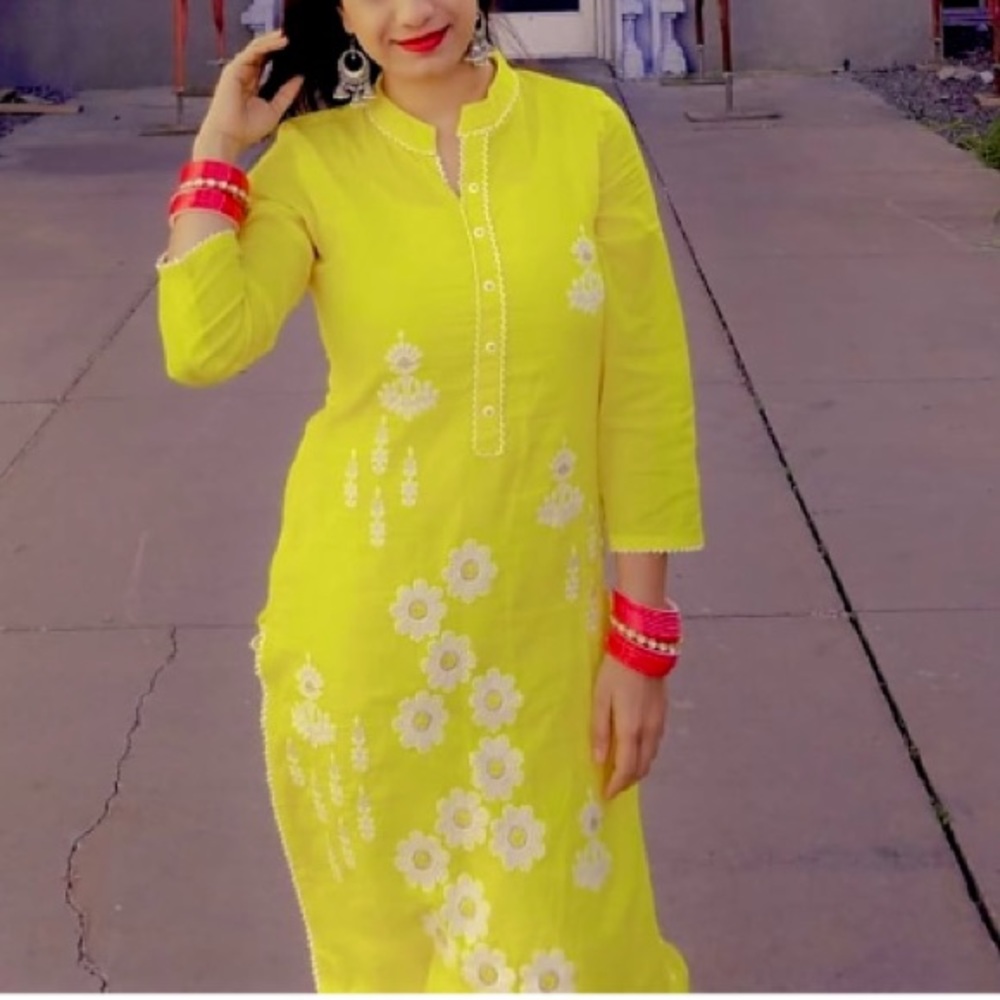 Kalki Fashion Double layered Kurti in yellow